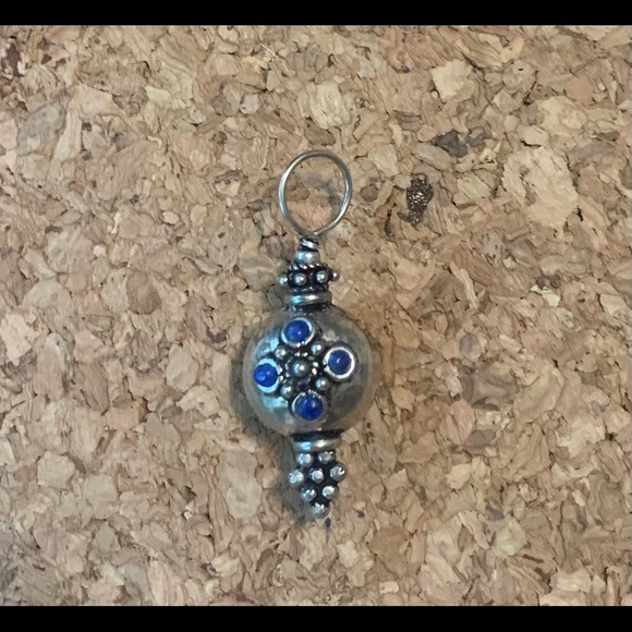 Lapis small SS pendant. Free SS chain with offer - Picture 3 of 4